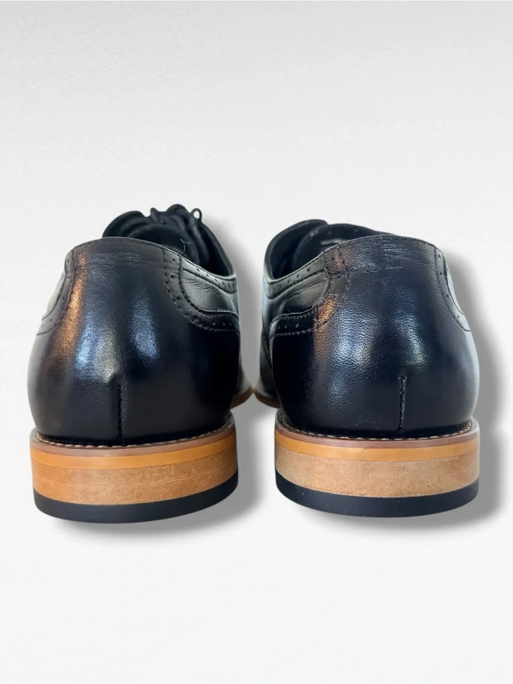 Stacy Adams Wingtip Oxford Dress Shoes Black Leather Brogue Men’s 11M 25084